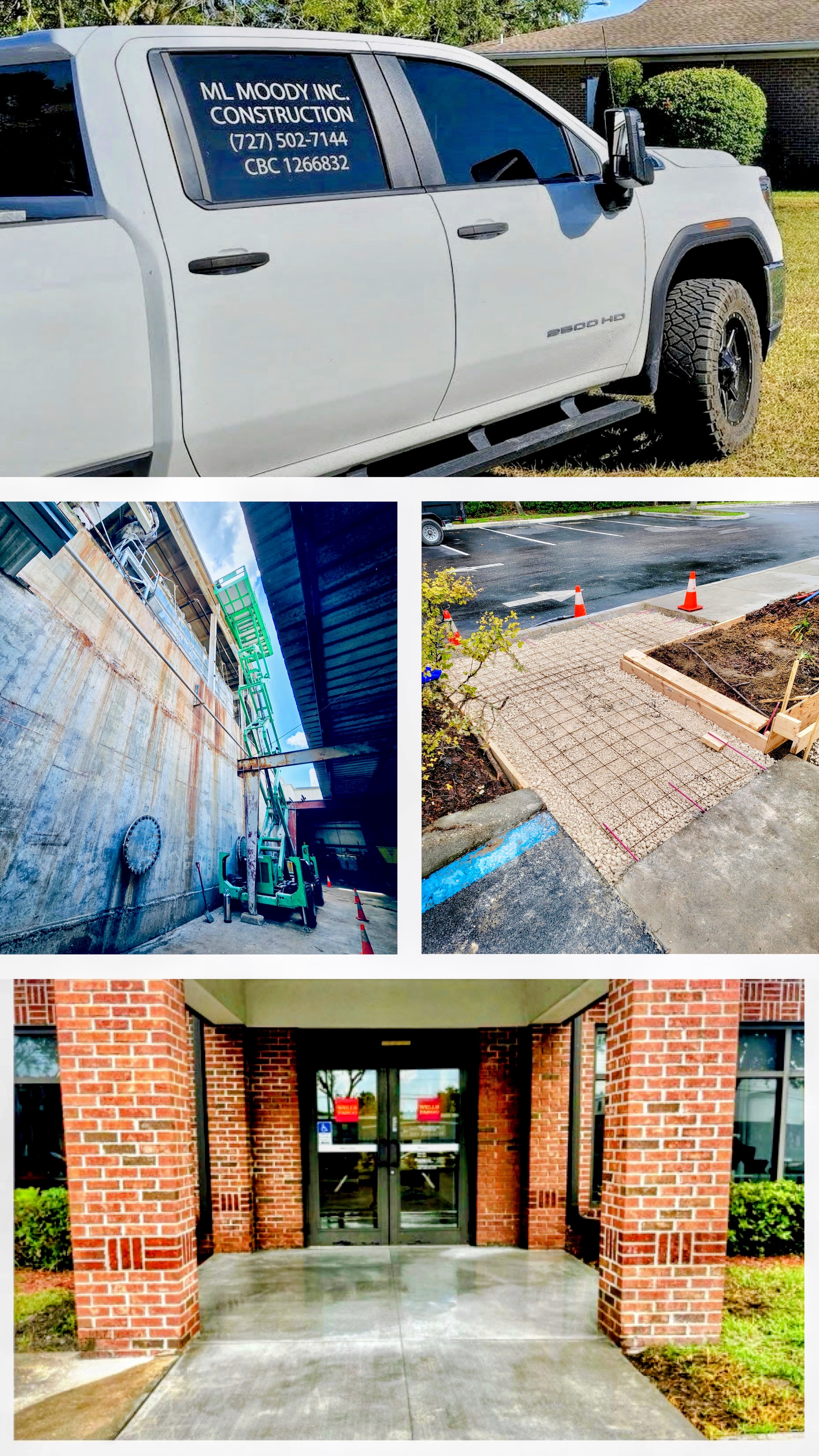 Commercial construction and service work by M.L. Moody, Inc.